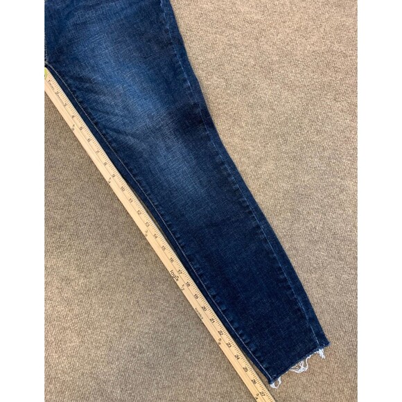 Judy Blue Jeans Womens 13/31 Mid Rise Skinny Raw Hem Dark Wash Stretch Y2K Denim - Picture 6 of 9